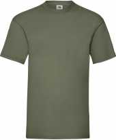 5 pack maat xl olijf groene t-shirts ronde hals 165 gr valueweight heren