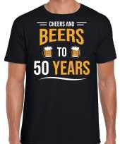 50 jaar cadeau shirt cheers and beers zwart heren