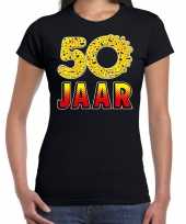 50 jaar emoticon fun sarah shirt dames zwart