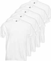 5x grote maten basis heren t-shirt 3xl wit ronde hals