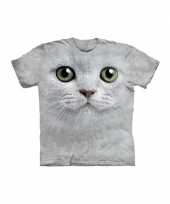 All over print t-shirt witte kat