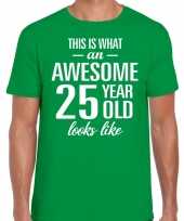 Awesome 25 year verjaardag cadeau t-shirt groen heren