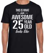 Awesome 25 year verjaardag cadeau t-shirt zwart heren