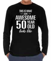 Awesome 50 year abraham verjaardag cadeau t-shirt zwart heren