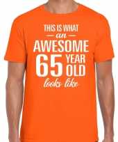 Awesome 65 year verjaardag cadeau t-shirt oranje heren