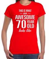 Awesome 70 year cadeau t-shirt rood dames