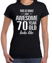 Awesome 70 year cadeau t-shirt zwart dames