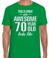 Awesome 70 year verjaardag cadeau t-shirt groen heren