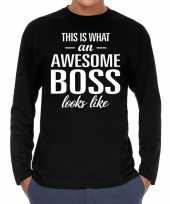 Awesome boss baas cadeau shirt zwart heren