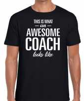 Awesome coach cadeau t-shirt zwart heren