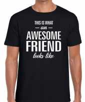 Awesome friend kado t-shirt zwart heren