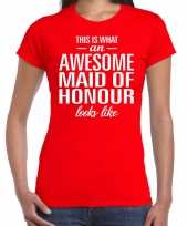 Awesome maid of honour kado t-shirt rood dames