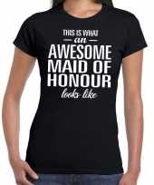 Awesome maid of honour kado t-shirt zwart dames