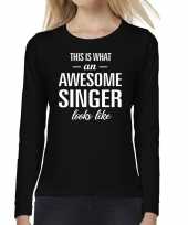 Awesome singer zangeres cadeau shirt zwart dames