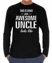 Awesome uncle oom cadeau shirt zwart heren