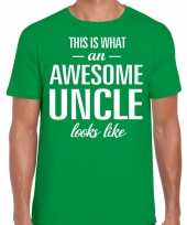 Awesome uncle oom cadeau t-shirt groen heren