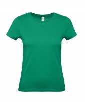 Basic dames shirt ronde hals groen katoen