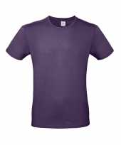 Basic heren shirt ronde hals paars katoen