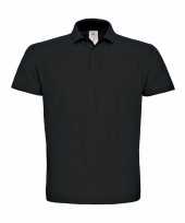 Basic polo t-shirt poloshirt zwart katoen heren