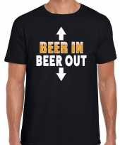 Beer beer out fun shirt zwart heren drank thema