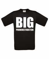 Big porninstructor fun grote maten t-shirt zwart heren