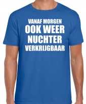 Blauw morgen nuchter verkrijgbaar shirt feest t-shirt heren