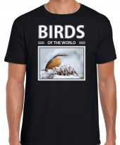 Boomklever foto t-shirt zwart heren birds of the world cadeau shirt boomklever vogels liefhebber