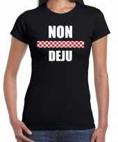 Brabants dialect-shirt non deju brabantse vlag zwart dames