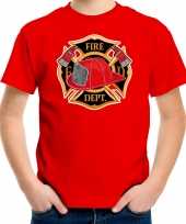 Brandweerman brandweer shirt outfit rood kinderen verkleed outfit