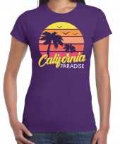 California paradise shirt beach party vakantie outfit kleding paars dames