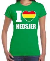 Carnaval i love hedsjer heerlen t-shirt groen dames