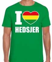Carnaval i love hedsjer heerlen t-shirt groen heren