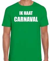Carnaval verkleed shirt groen heren ik haat carnaval kostuum