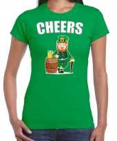 Cheers feest-shirt outfit groen dames st patricksday