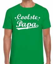 Coolste papa fun t-shirt groen heren