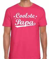 Coolste papa fun t-shirt roze heren