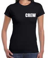 Crew personeel t-shirt zwart dames