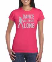 Dance all night long 70s 80s t-shirt roze dames