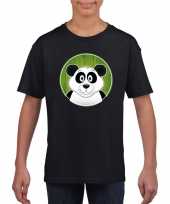 Dieren panda shirt zwart jongens meisjes