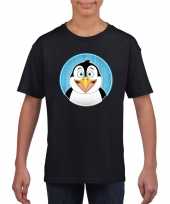 Dieren pinguin shirt zwart jongens meisjes
