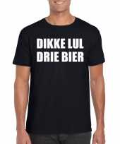 Dikke lul drie bier fun t-shirt heren zwart