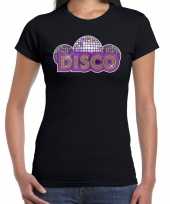 Disco feest-shirt zwart dames