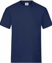 Donkerblauwe navy t-shirts ronde hals 195 gr heren