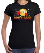 Dont badr emoticon fun shirt dames zwart