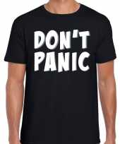 Dont panic geen paniek t-shirt coronavirus zwart heren