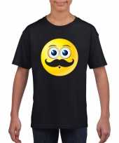 Emoticon snor t-shirt zwart kinderen