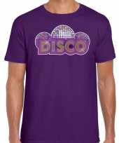 Feest disco t-shirt paars heren