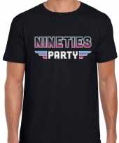 Feest-shirt nineties party t-shirt zwart heren
