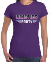 Feest-shirt ninties disco t-shirt paars dames