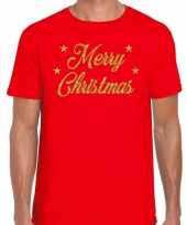Fout kerstborrel shirt kerstshirt merry christmas goud rood heren